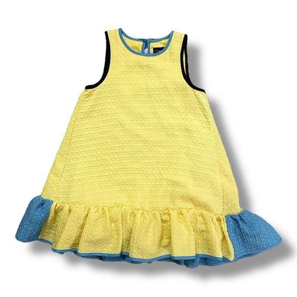 Victoria Beckham x Target | Yellow Cloque Ruffle Dress (S) - Picture 3 of 8